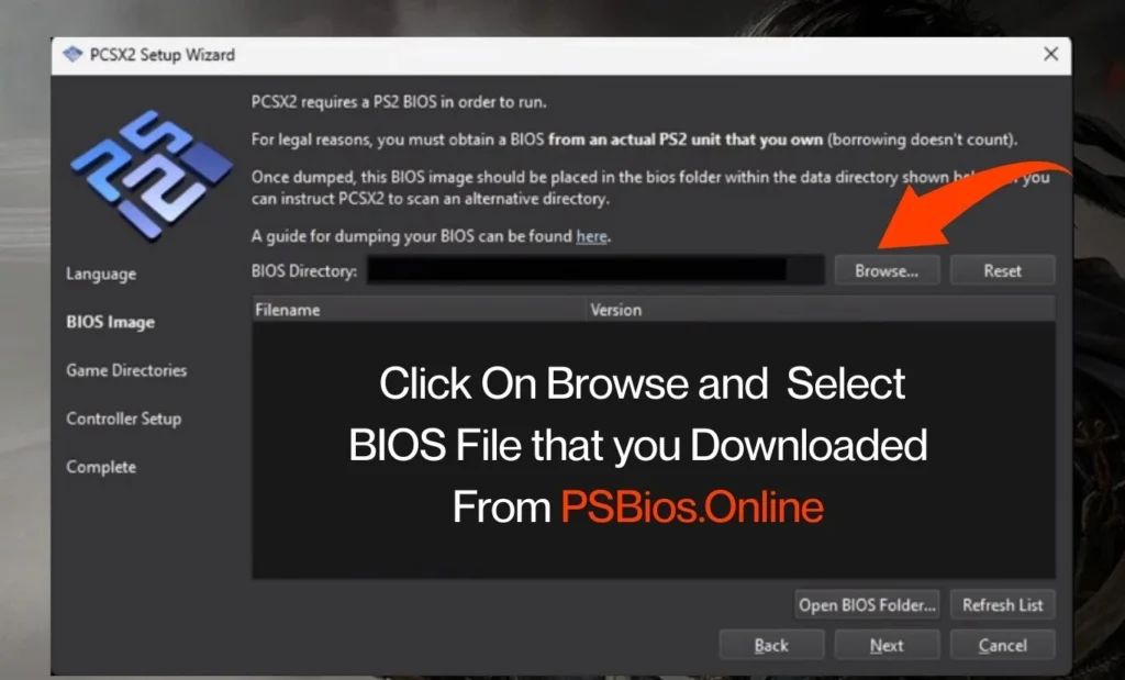 PCSX2-ps2-bios-setting